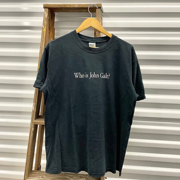 Vintage Who Is John Galt? Libertarian Promo T-shirt - Picture 1 of 4